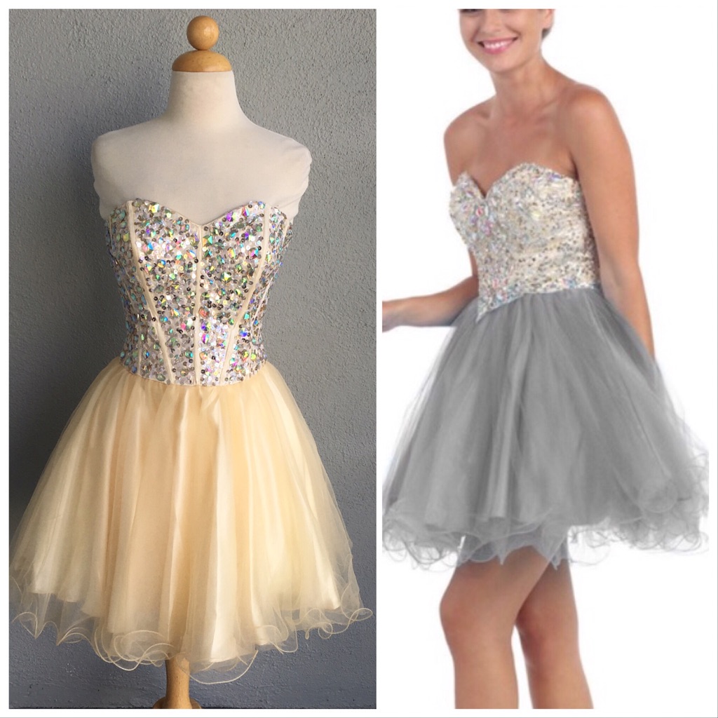 Champagne Prom Party Dress /Gown Size S